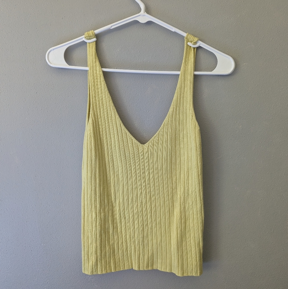 Free People Intimates Yellow Knit Tank Top | Small